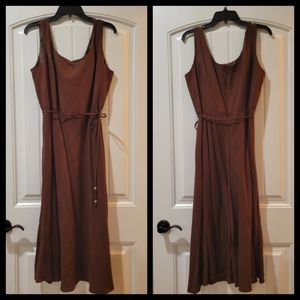 Jessica Howard brown linen maxi dress 14